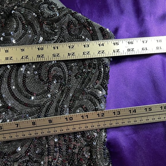 📌Morgan & Co. Eyecatcher Blue Sequin Halter Neckline Prom - Ball - Party Gown - Picture 11 of 16